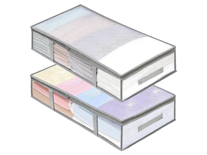 2Pcs Large Capacity Under Bed Storage Container Bag with Handle Closet Organizer Carousel 1