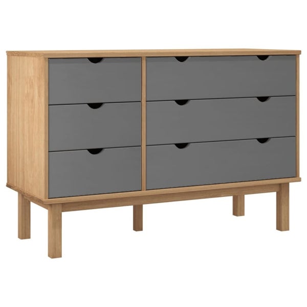 Drawer Cabinet Otta Brown & Grey 111x43x73.5 Cm Solid Wood Pine Tanpnl Carousel 2