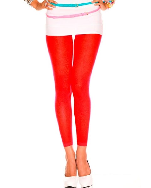 Christmas Opaque Red Capri Tights Carousel 1
