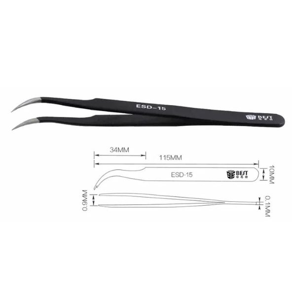 Precision Anti Static Esd Stainless Steel Tweezers Best Bst 15 Carousel 2