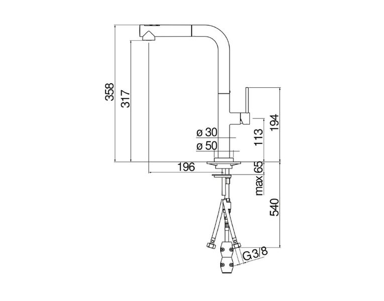 POP KITCHEN MIXER WITH PULL OUT SPRAY LONDON GREY Carousel 2