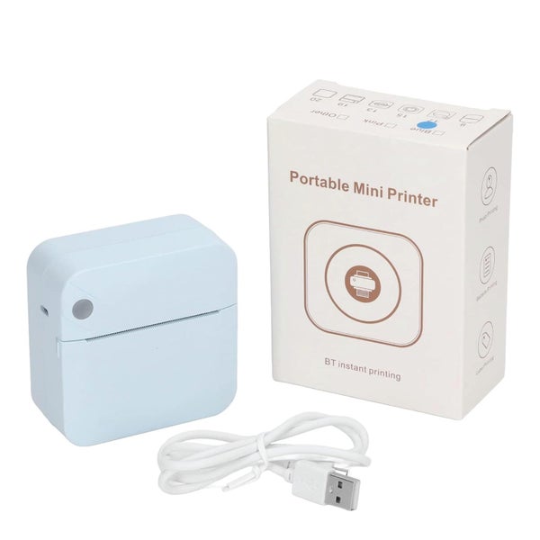 Portable Mini Printer Blue - Inkless Bluetooth Phone Pocket Thermal Printing Carousel 1