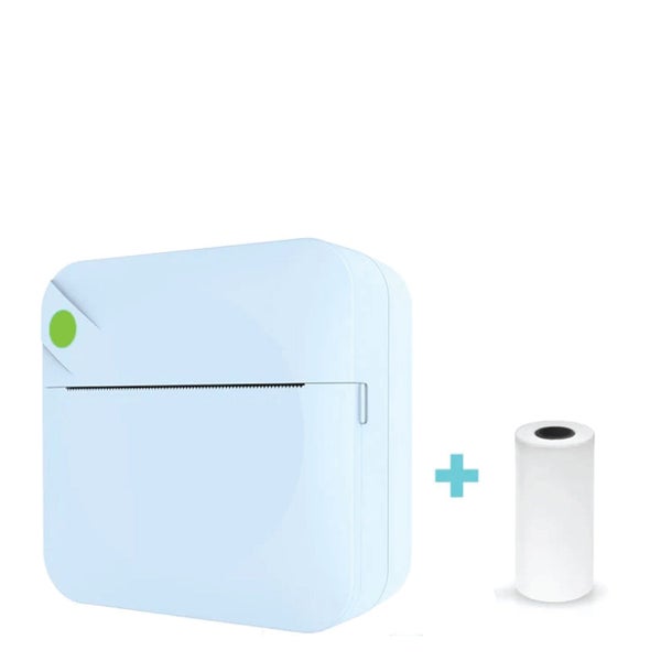 Portable Mini Printer Blue - Inkless Bluetooth Phone Pocket Thermal Printing Carousel 12