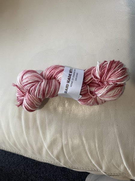 SALE *100% MERINO wool Hand dyed yarn 8ply 100 GRAMS NEW coconut ice Carousel 1