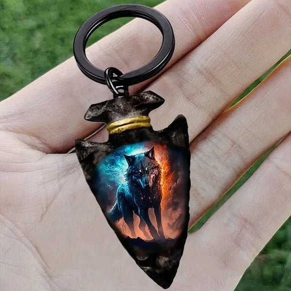 Lone Wolf Inverted Triangle Keychain - NEW Carousel 1