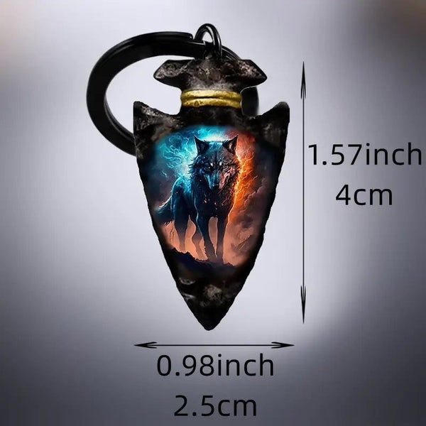 Lone Wolf Inverted Triangle Keychain - NEW Carousel 2