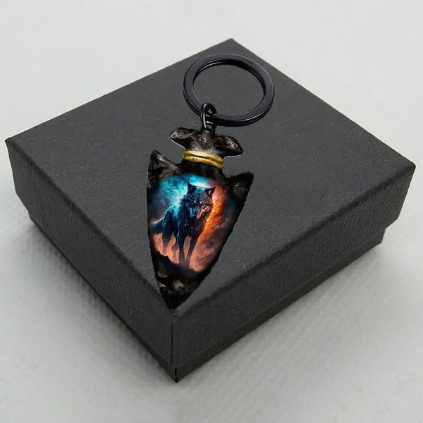 Lone Wolf Inverted Triangle Keychain - NEW Carousel 4