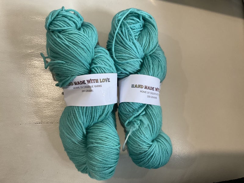 *100% MERINO wool Hand dyed yarn 8ply 100 GRAMS AQUAMARINe Carousel 1