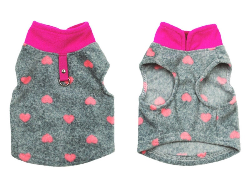 Warm Pet Polar Fleece Vest Dog Apparel with Leash Ring Carousel 7