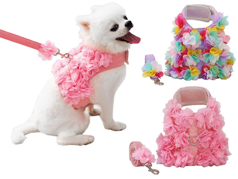 2X Pet Dog Harness Pet Vest with Leash Set Small Carousel 1
