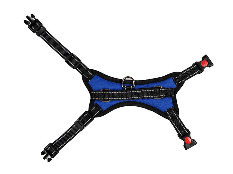 No-Pull Pet Dog Harness with Handle Adjustable Padded Vest - Blue-M Carousel 3