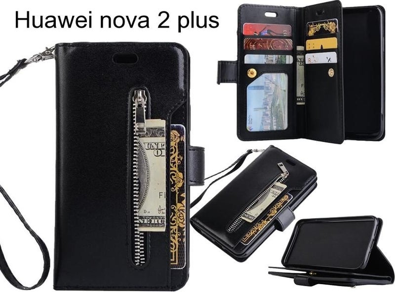 Huawei nova 2 plus case 10 cardS slots wallet leather case with zip Carousel 1