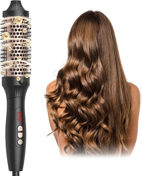 Hot Brush Hair Curling Brush,Ionic Heated Brush Curling Iron,Curling Wand Brush Carousel 1