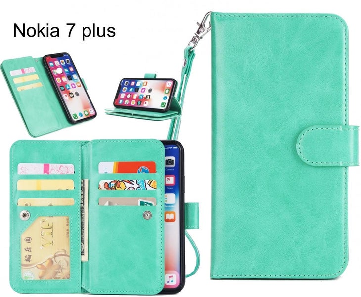Nokia 7 plus Case triple wallet leather case 9 card slots Carousel 1