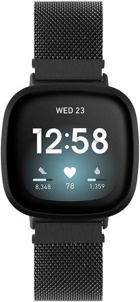 Fitbit Versa 3 Milanese Loop Strap Black Carousel 1