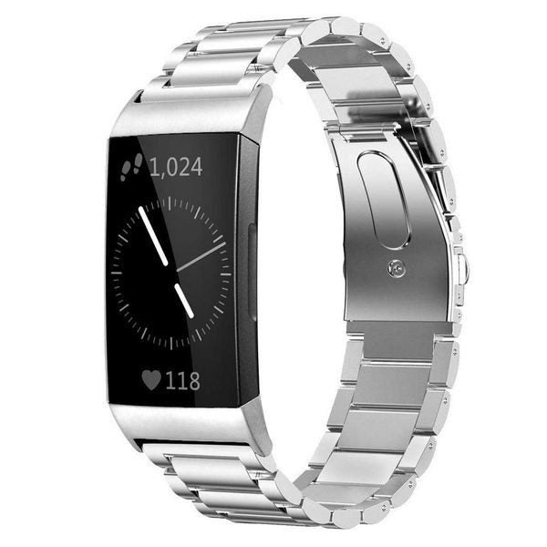 Fitbit Charge 3 Stainless Steel Strap Silver Carousel 1