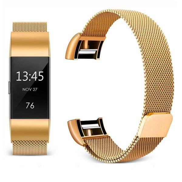 Fitbit Charge 2 Milanese Loop Strap Gold Carousel 1