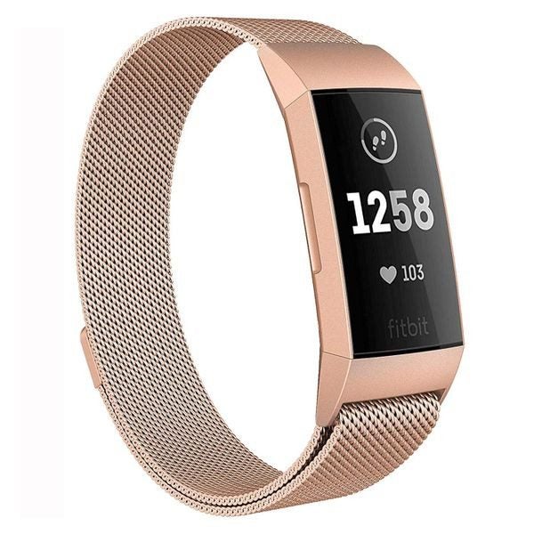 Fitbit Charge 3 Milanese Loop Strap RoseGold Carousel 1