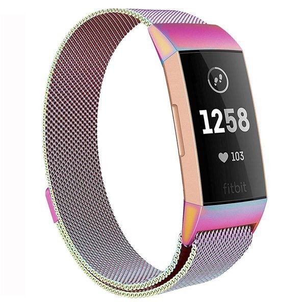 Fitbit Charge 3 Milanese Loop Strap Rainbow Carousel 1
