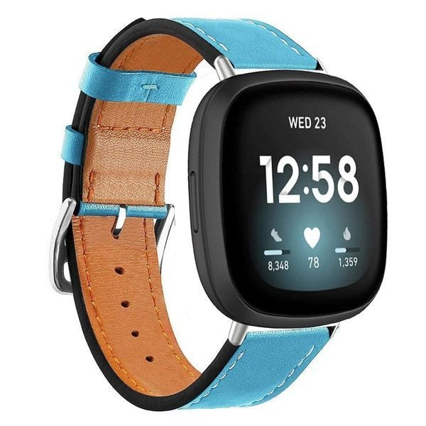 Fitbit Versa 4 PU Leather Strap Blue Carousel 1