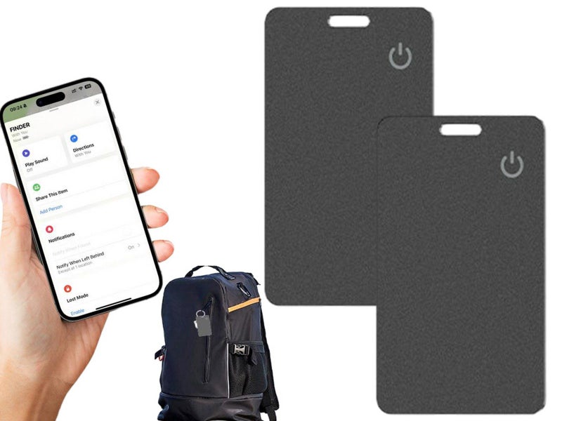 2Pcs Wireless Charging Smart Wallet Tracker Card Works with Apple Find My App Carousel 1