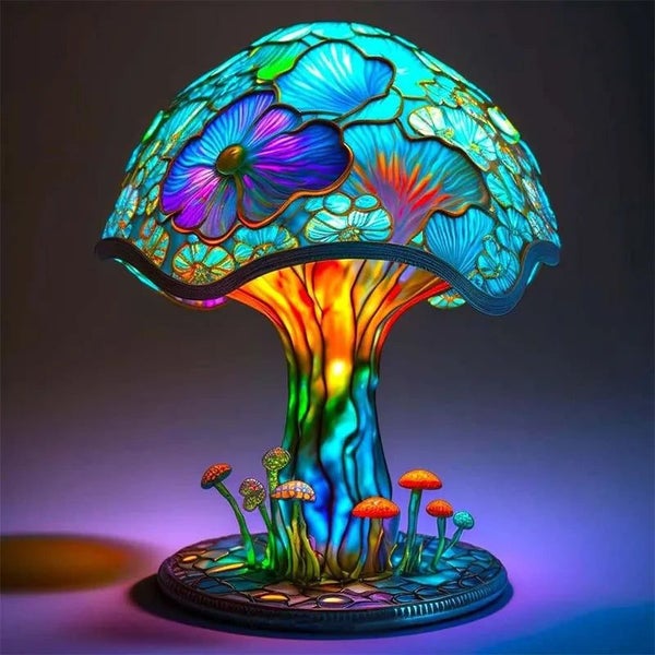 Vintage Stained Resin Mushroom Table Lamp Plant Flower Series Snail Octop CHK12N Carousel 1