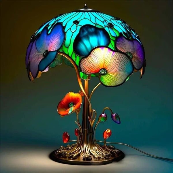 Vintage Stained Resin Mushroom Table Lamp Plant Flower Series Snail Octop CHK12N Carousel 2