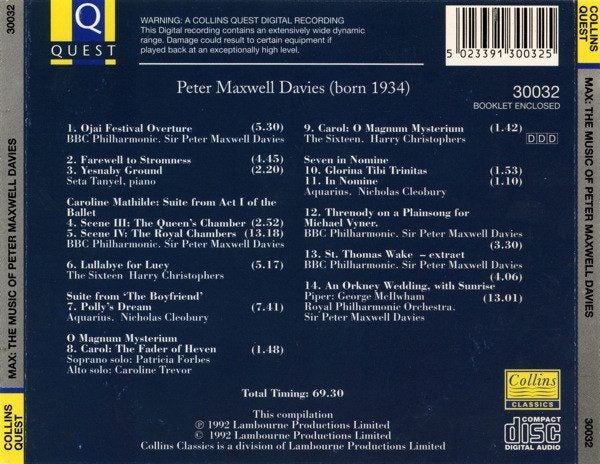 Max - The Music of Peter Maxwell Davies ( Collins ) Carousel 2