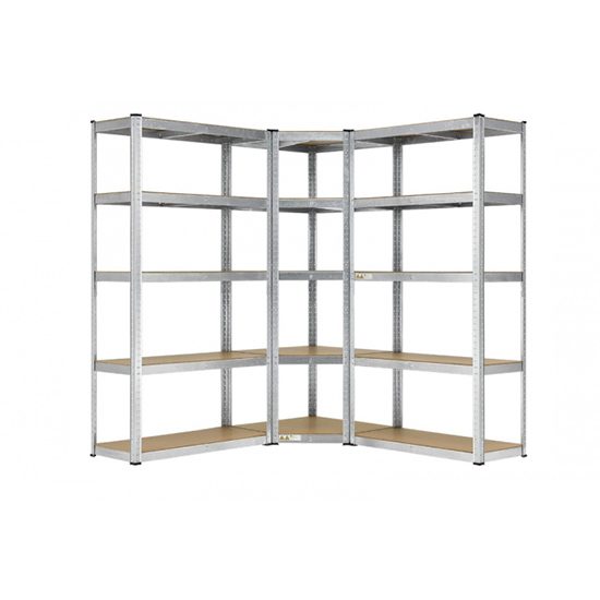5 tier DIY Shelving H1800 x 900 x 400 With Corner Unit & 2 Storage Shelves Carousel 1