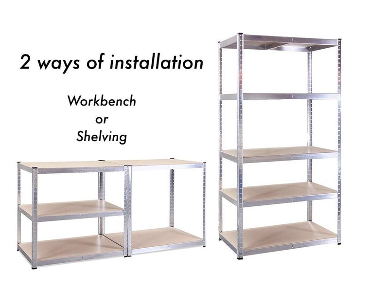 5 tier DIY Shelving H1800 x 900 x 400 With Corner Unit & 3 Storage Shelves Carousel 10