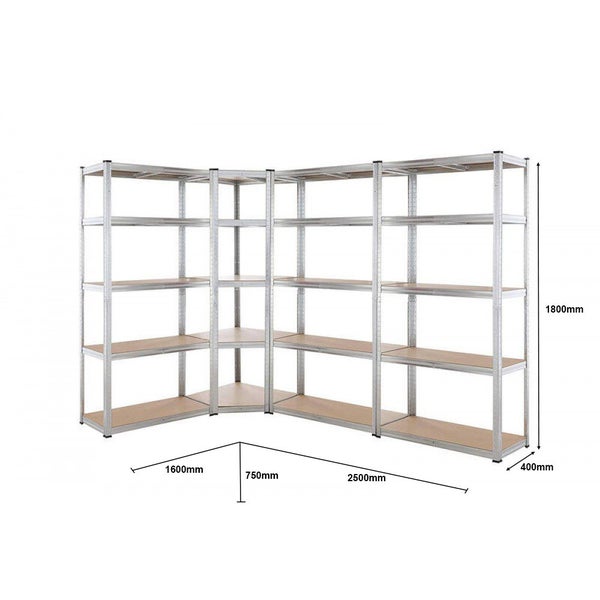 5 tier DIY Shelving H1800 x 900 x 400 With Corner Unit & 3 Storage Shelves Carousel 2