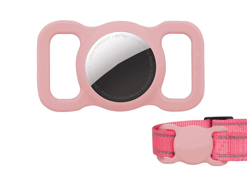 2 X Green Pink Silicone Protective Case for Apple Airtag Pet Collar Dog harness Carousel 3