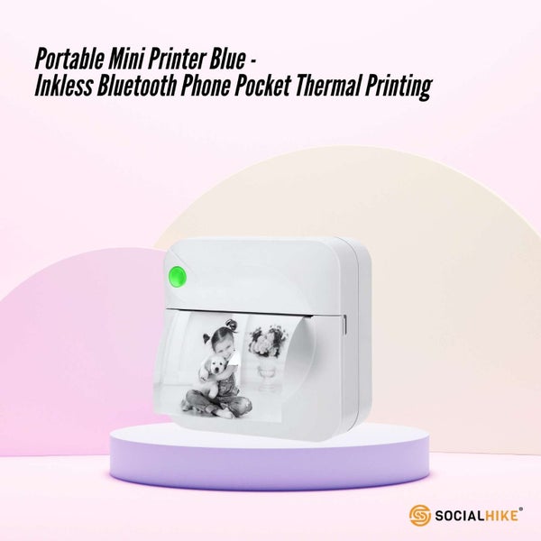 Portable Mini Printer White - Inkless Bluetooth Phone Pocket Thermal Printing Carousel 2