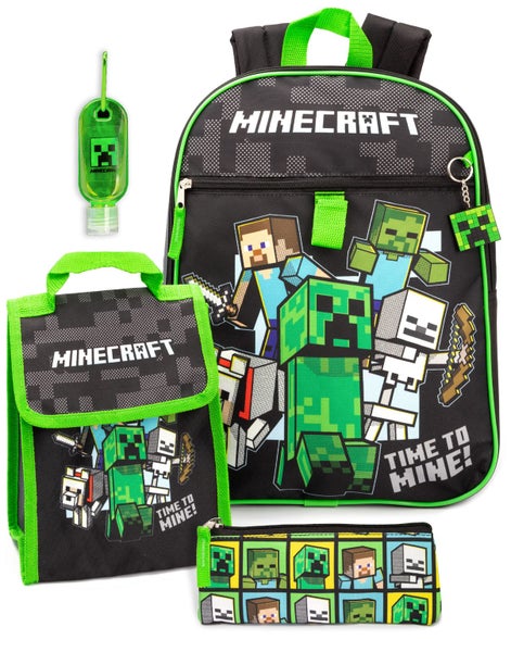 Minecraft Black 4 Piece Backpack Set (Boys) Carousel 1