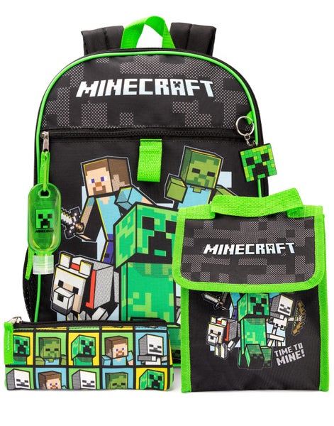 Minecraft Black 4 Piece Backpack Set (Boys) Carousel 2