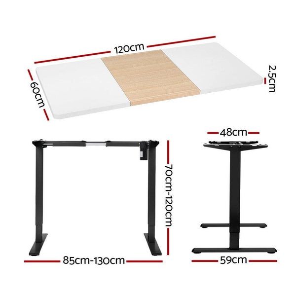 Motorised Standing Desk Sit Stand Desks 120cm Carousel 2