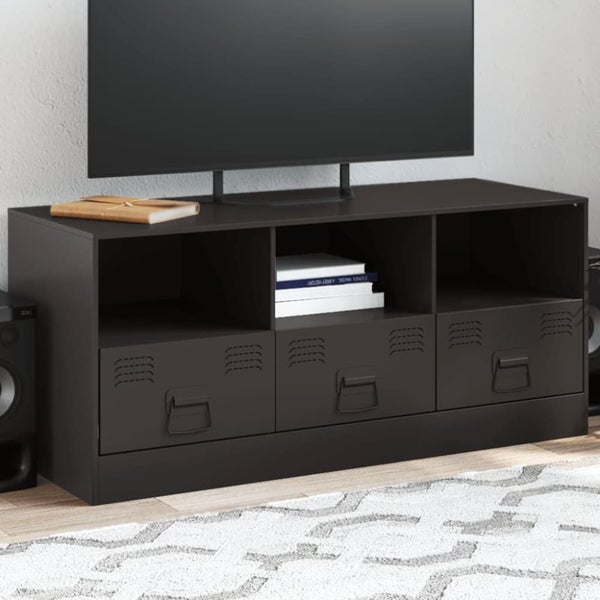 Tv Cabinet Black 99x39x44 Cm Steel Naoitt Carousel 1