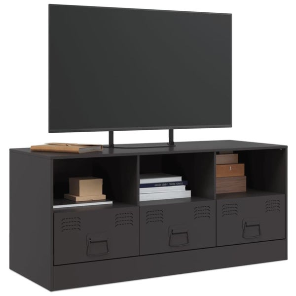 Tv Cabinet Black 99x39x44 Cm Steel Naoitt Carousel 2