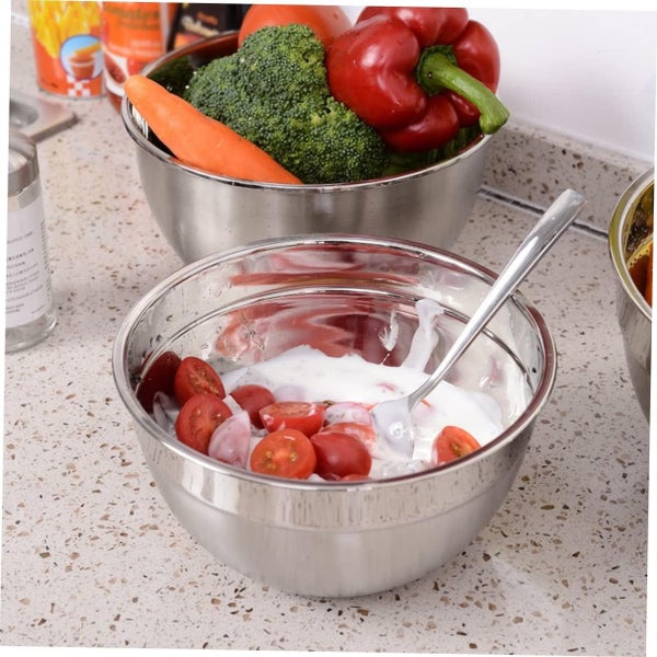 Food Prep Bowl Large Stainless Steel Mixing Bowls Vegetable Salad Baking Deep Carousel 2