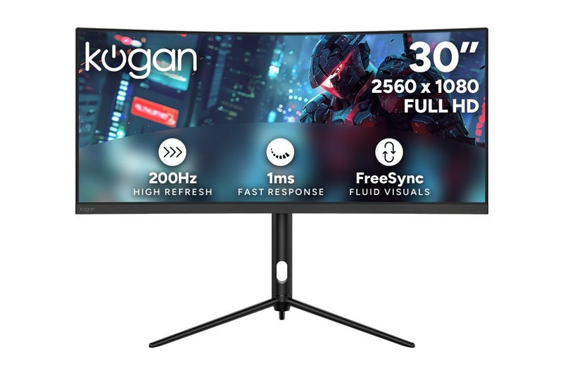 Kogan Infinity 30" Curved Ultrawide WFHD 200Hz 1ms FreeSync Gaming Monitor (2560 Carousel 1