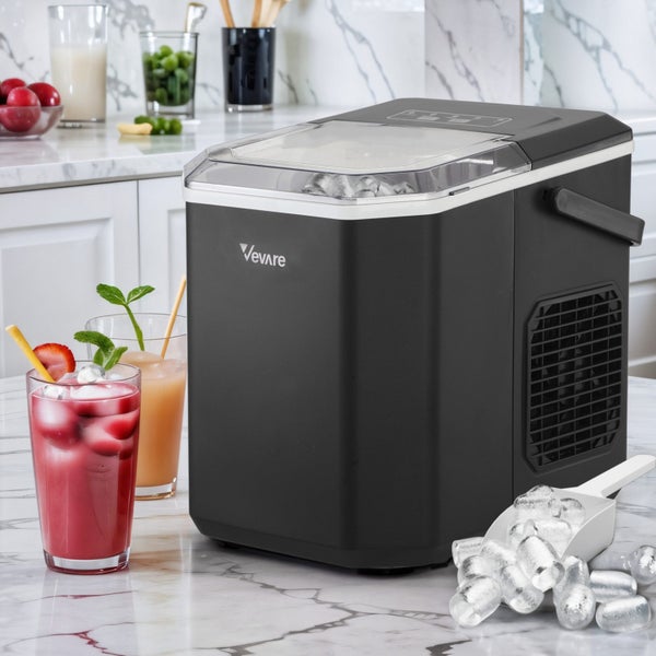 Vevare Portable Ice Maker Machine Ice Cube Tray With Handle 12kg Bar Home Black Carousel 1