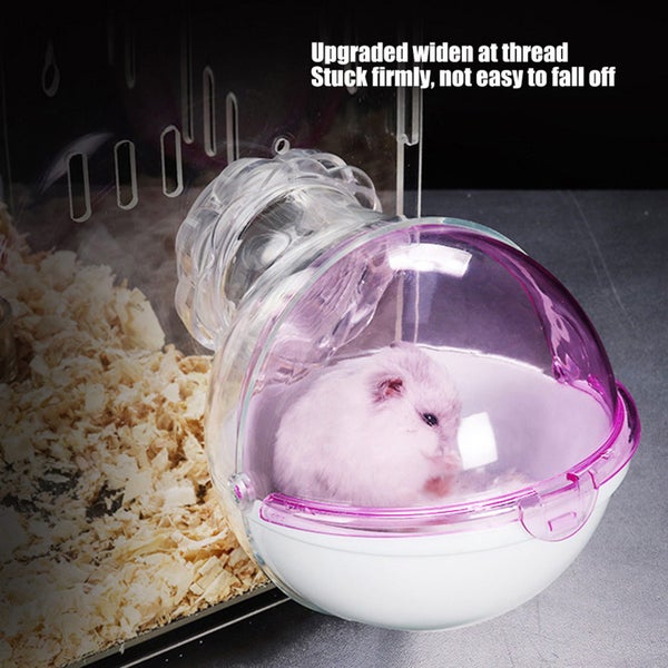 Acrylic Small Pet Animal Cage External Bathroom Toilet House(Pink ) Carousel 2