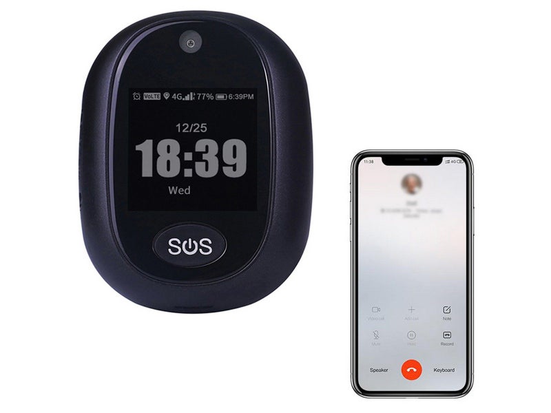 4G GPS Tracker for Kids and Elderly Touchscreen Real Time SOS Tracking Black Carousel 1