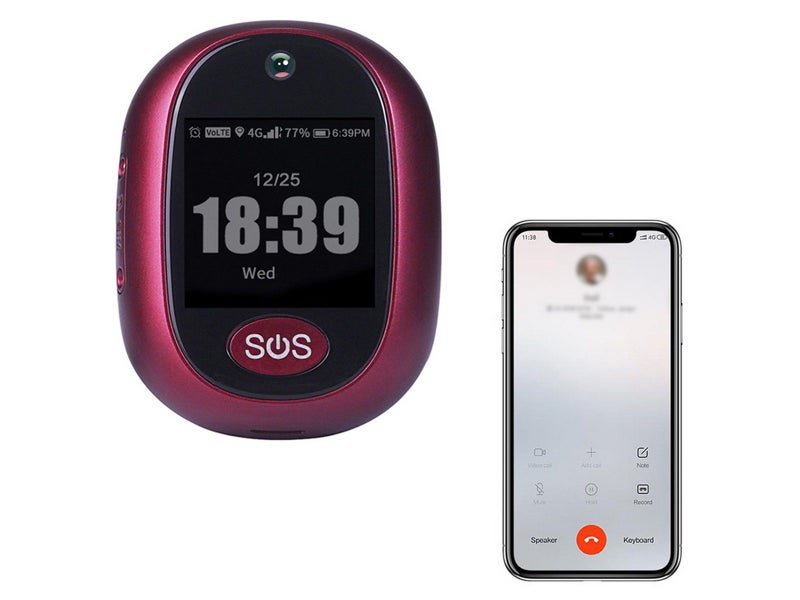 4G GPS Tracker for Kids and Elderly Touchscreen Real Time SOS Tracking Red Carousel 1
