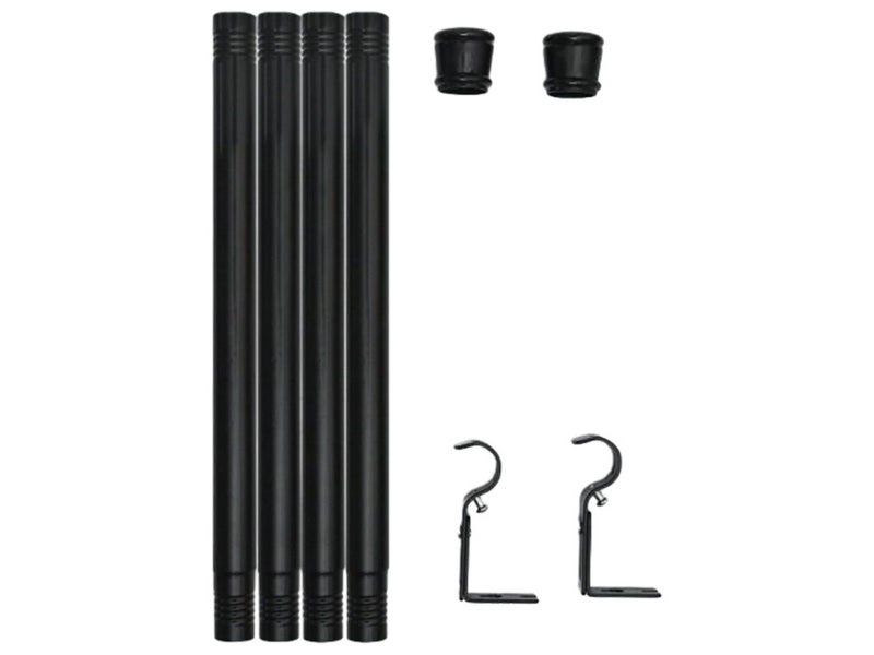 160.4cm Curtain Rod Extendable Adjustable Rail Pole Set with Bracket Black Carousel 2