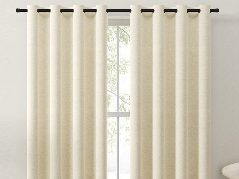160.4cm Curtain Rod Extendable Adjustable Rail Pole Set with Bracket Black Carousel 5