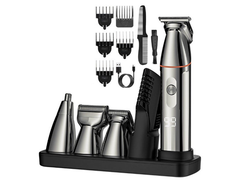 Men Hair Clippers Trimmer Kit Washable Electric Razor Hair Beard Trimmer Silver Carousel 2