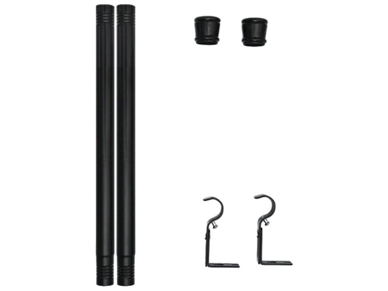 83.2cm Curtain Rod Extendable Adjustable Rail Pole Pommel Set with Bracket Black Carousel 2