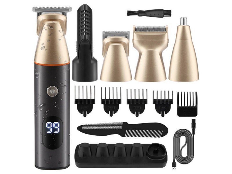 Men Hair Clippers Trimmer Kit Washable Electric Razor Hair Beard Trimmer Golden Carousel 2
