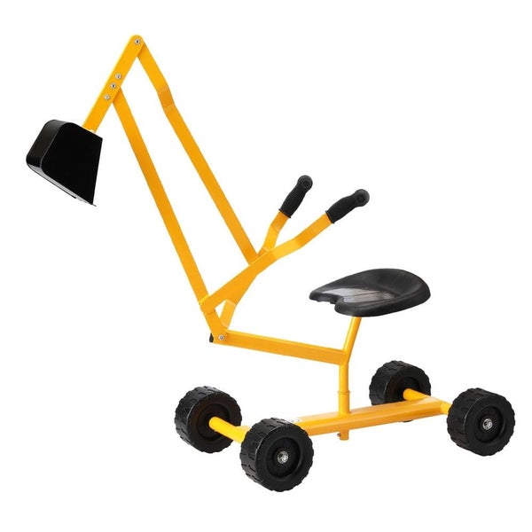 Kids Ride On Car Digger Bulldozer Sandpit Play Toys Rotate Seat Yellow Carousel 1